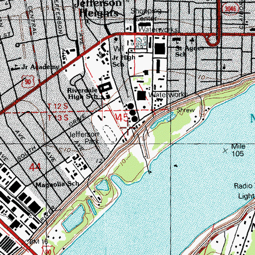 Topographic Map of First Mission Baptist Church, LA