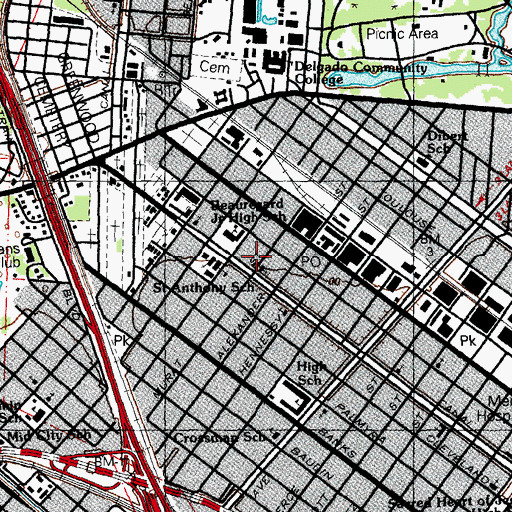 Topographic Map of First Trinity Evangelical United Church of Christ, LA