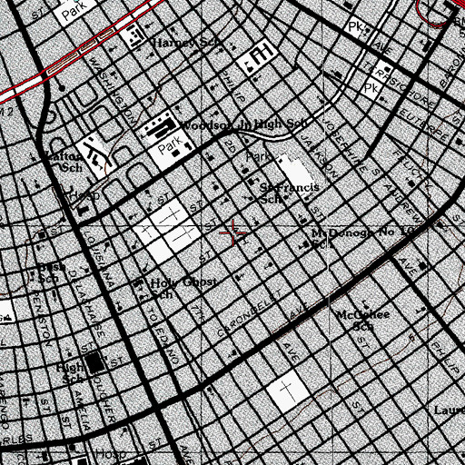 Topographic Map of Greater Macedonia Baptist Church, LA