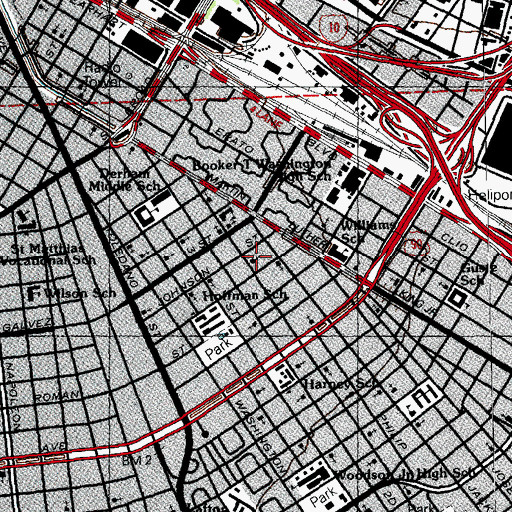 Topographic Map of Greater Mount Pilgrim Baptist Church Fellowship Hall, LA