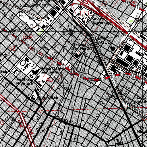 Topographic Map of Greater Saint Andrew Baptist Church, LA