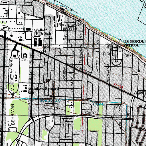 Topographic Map of Greater Saint Mary Baptist Church, LA