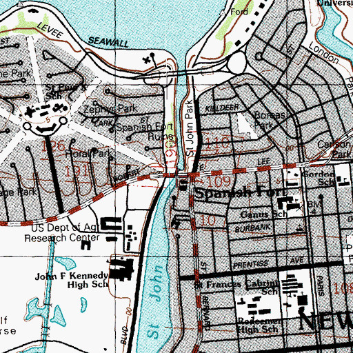 Topographic Map of Greek Orthodox Cathedral of the Holy Trinity, LA