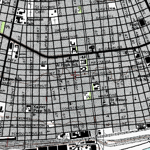 Topographic Map of Historic Saint Peter African Methodist Episcopal Church, LA