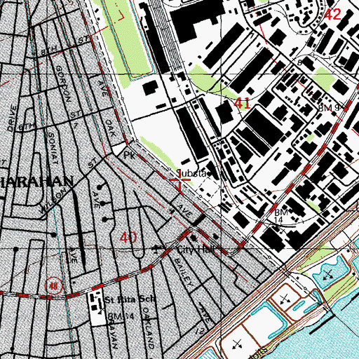 Topographic Map of Holy Innocents Orthodox Church, LA