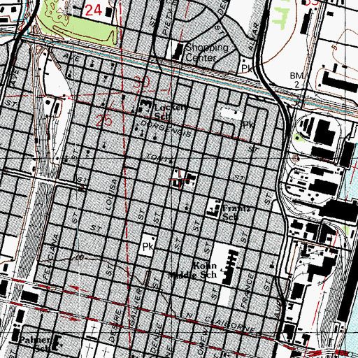 Topographic Map of Holy Temple Church of God in Christ, LA