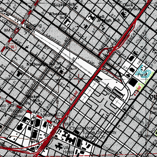 Topographic Map of Holy Temple Church of God in Christ, LA