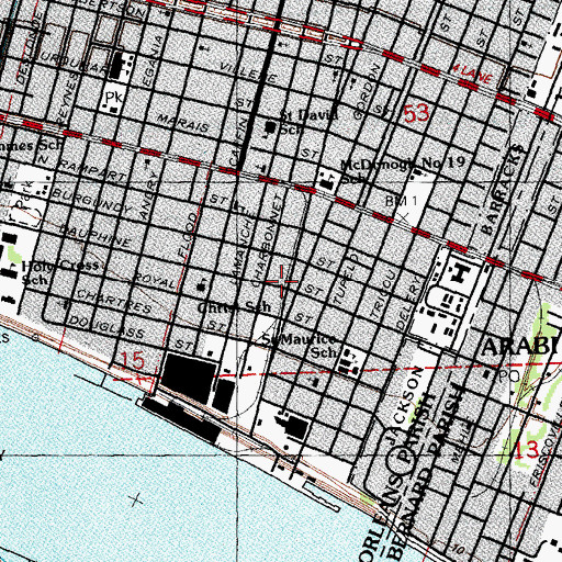 Topographic Map of House of Refuge Ministries, LA