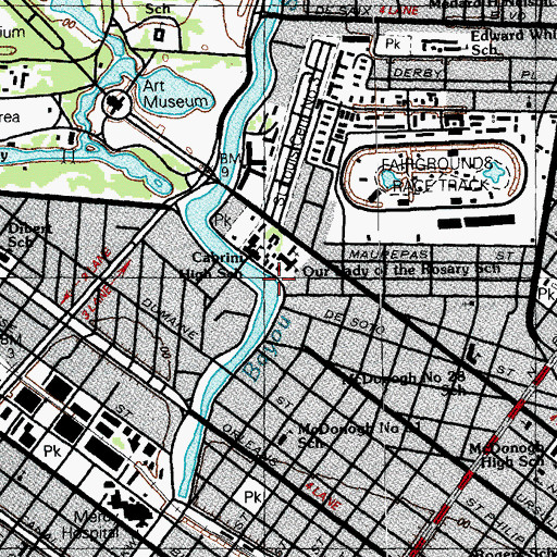 Topographic Map of Interfaith Communications International, LA