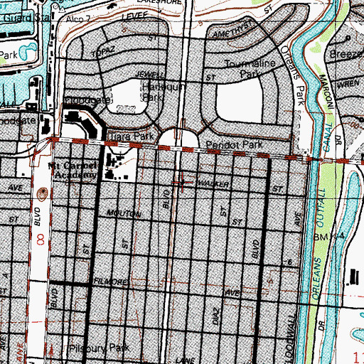 Topographic Map of Korean Presbyterian Church of New Orleans, LA