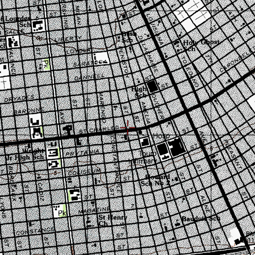 Topographic Map of Korean United Methodist Church, LA