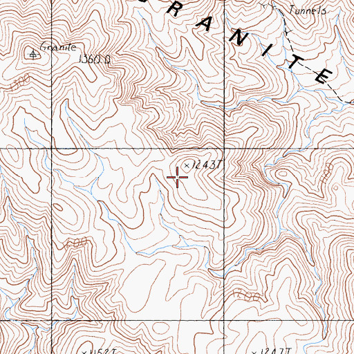 Topographic Map of Granite Mountains, CA