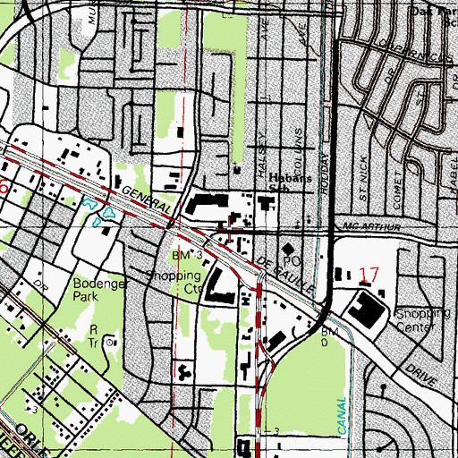 Topographic Map of Love Lutheran Church, LA