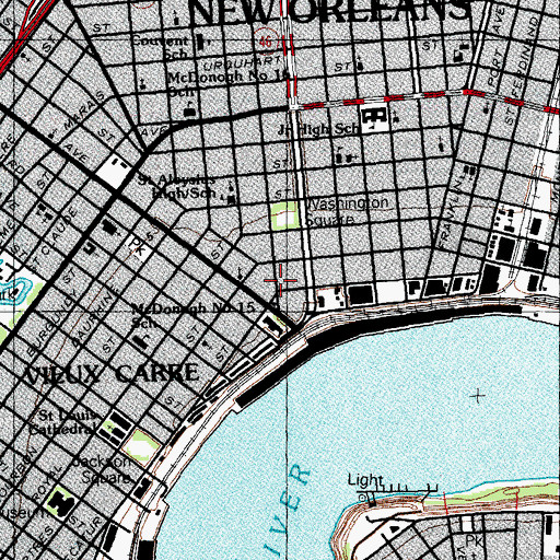 Topographic Map of Metropolitan Community Church of Greater New Orleans, LA