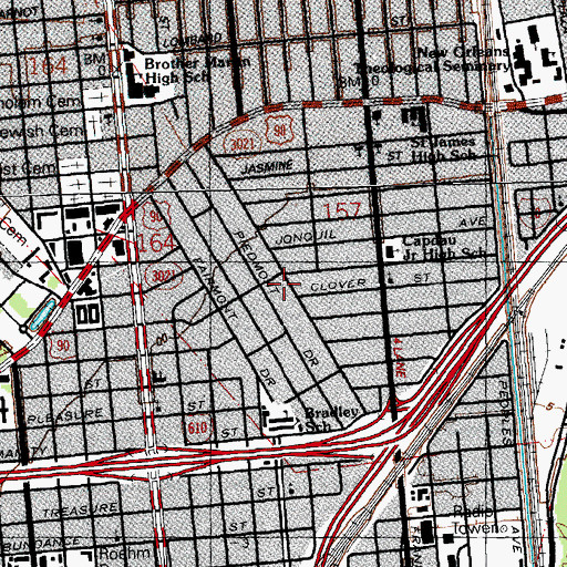 Topographic Map of Mighty Strength of Jesus Ministries, LA