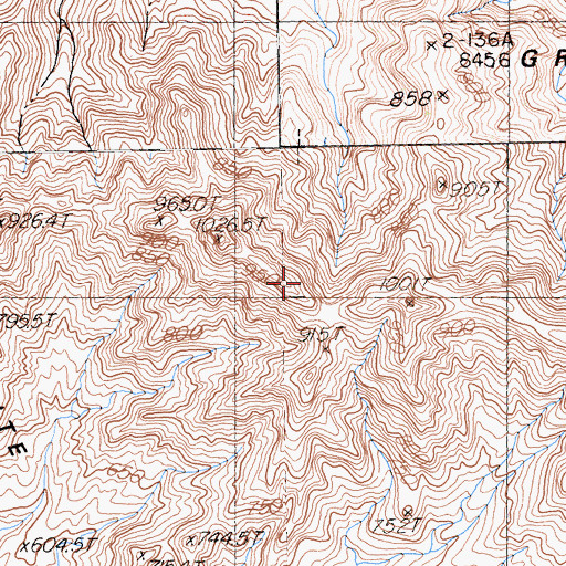 Topographic Map of Granite Mountains, CA