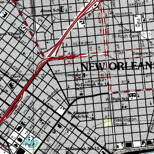 Topographic Map of Morris Brown African Methodist Episcopal Church, LA