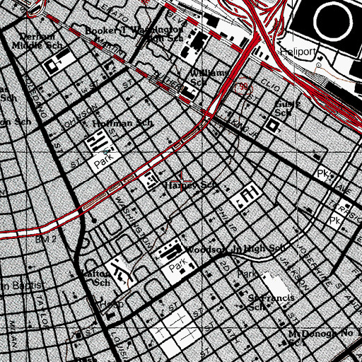 Topographic Map of Mount Salem Baptist Church, LA