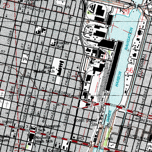 Topographic Map of New Bethel Church of God in Christ, LA