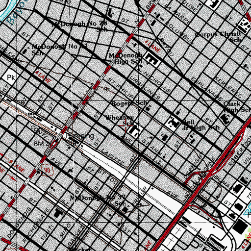 Topographic Map of New Creation Spiritual Church, LA