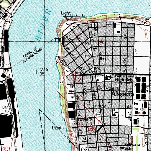 Topographic Map of New Home Temple of Deliverance, LA
