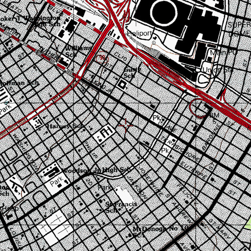 Topographic Map of New Hope Baptist Church, LA