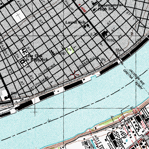 Topographic Map of New Life Ministries, LA