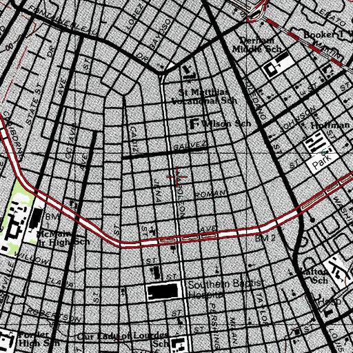 Topographic Map of New Orleans Church, LA