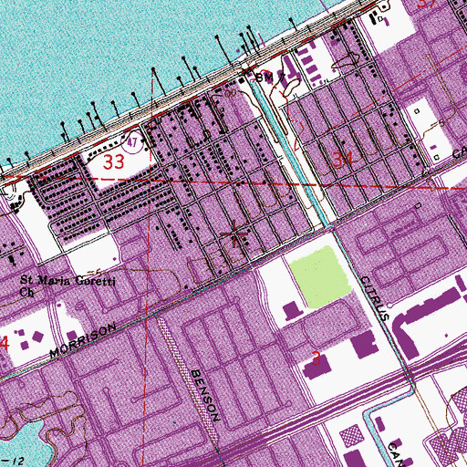 Topographic Map of New Orleans East Assembly of God, LA