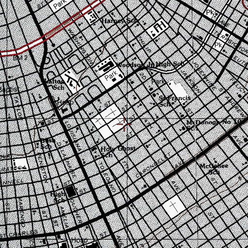 Topographic Map of Noahs Ark Missionary Baptist Church, LA