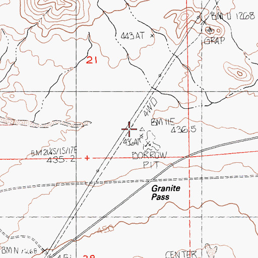 Topographic Map of Granite Pass, CA