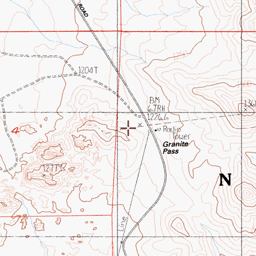 Topographic Map of Granite Pass, CA