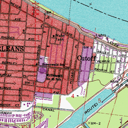 Topographic Map of Gwens Preschool Academy, LA