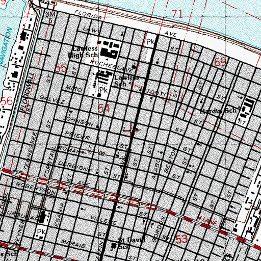 Topographic Map of Hartzell Day Care Center, LA