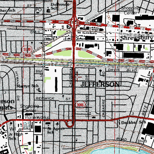 Topographic Map of Hazel Rhea Hurst Community Center, LA