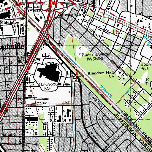 Topographic Map of High-Scope Discovery Center, LA