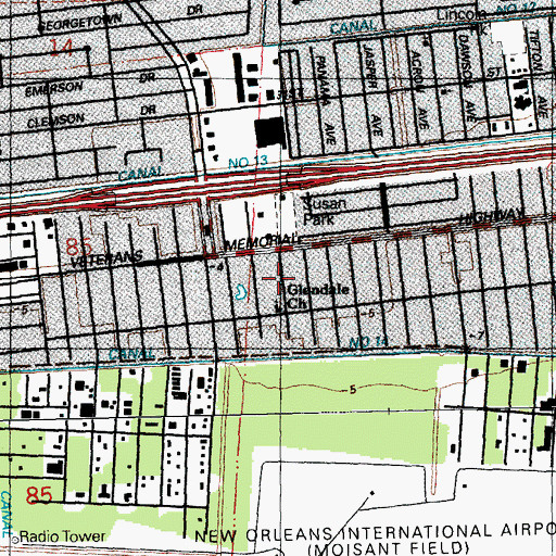 Topographic Map of Hope Day Care and Development Center, LA
