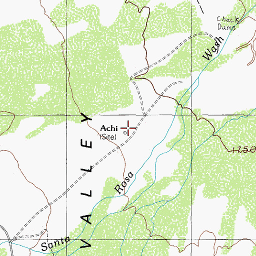 Topographic Map of Achi, AZ