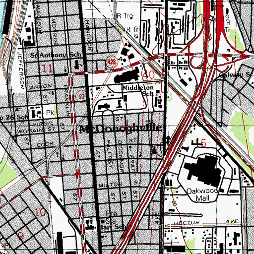 Topographic Map of Humming Bird Child Development Center of Romain, LA