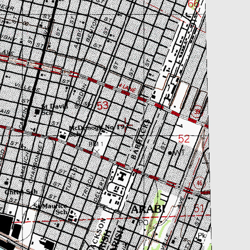 Topographic Map of Isabells Day Care and Nursery School, LA