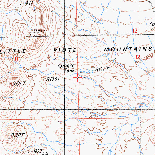 Topographic Map of Granite Tank, CA