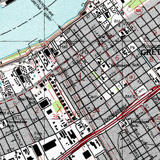 Topographic Map of Kids Quarters Day Care, LA