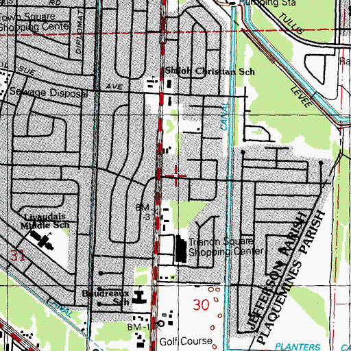 Topographic Map of Kinder Care Learning Center Number 1017, LA