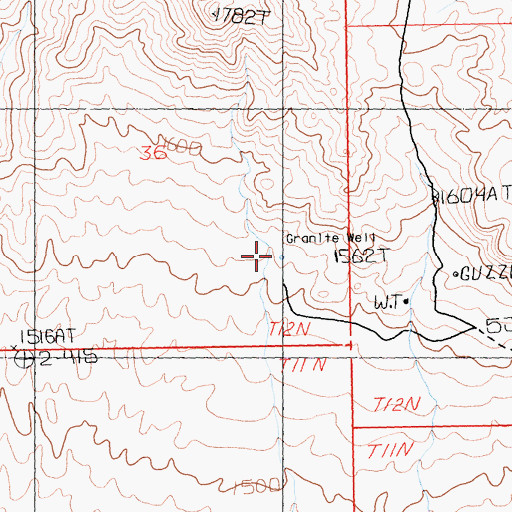 Topographic Map of Granite Well, CA