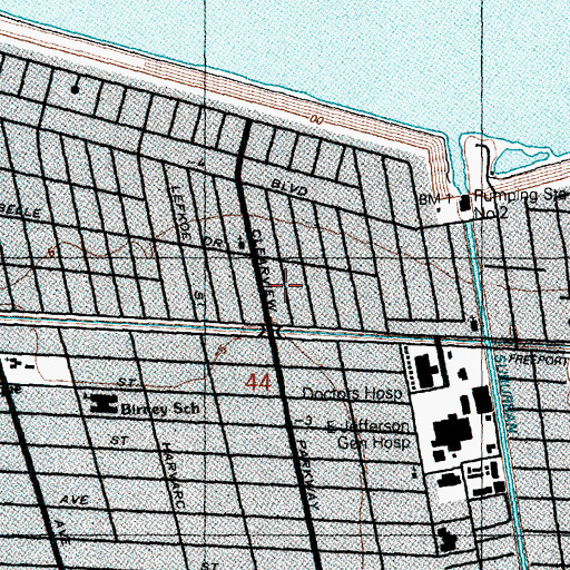 Topographic Map of Lakeside YMCA Child Development Center, LA