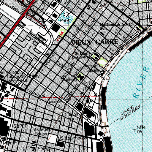 Topographic Map of Law Library of Louisiana, LA