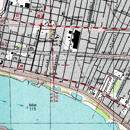 Topographic Map of Little Blessings Day Care Center, LA