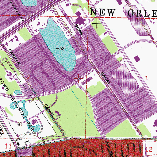 Topographic Map of Louise S Davis Developmental Center, LA