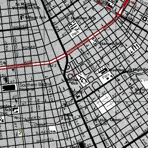 Topographic Map of Magnolia Street Child Development Center, LA