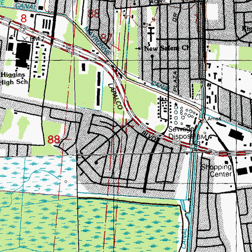 Topographic Map of Marrero Community Center, LA